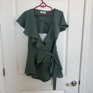 DO+BE Sage Ruffle Wrap Dress